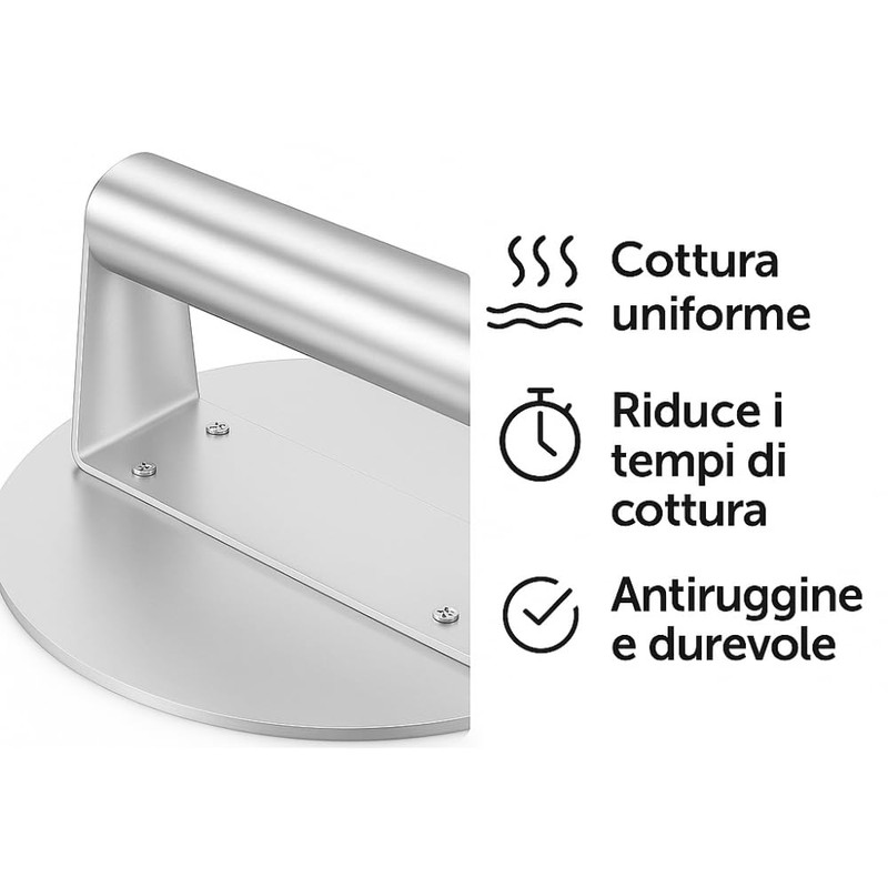 GC GLOBALCOMMERCE Pressa per Hamburger in Acciaio Inox | Stampatore