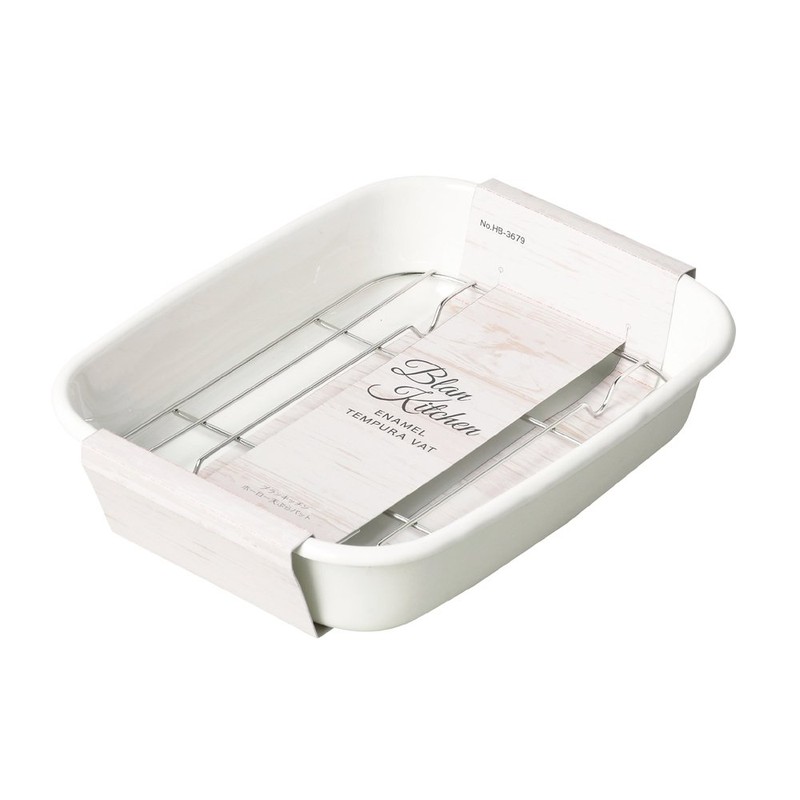 Pearl Metal Tempura Tray Enamel Blanc Kitchen HB-3679 White (Approx.)