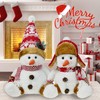 DearSun Set of 2, 14" H Plush Christmas Snowman with