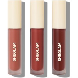 SHEGLAM Juego De 3 Minilápiz Labial Líquido Matte Allure Con Aceite De Girasol Nutritivo Que Reduce Las Líneas Finas De Los Labios, Lápiz Labial Líquido De Viaje De Larga Duración - Tour Privado