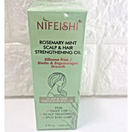 nifeishi Rosemary Mint Scalp & Hair Strengthening Oil - Biotin -  2 oz / 60 ml