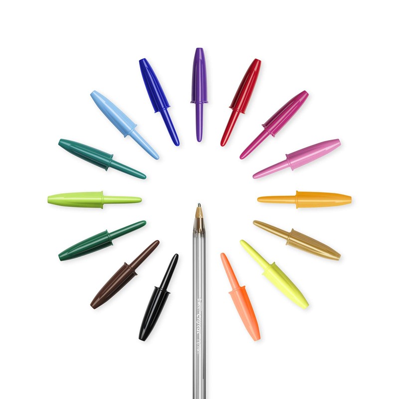 BIC Cristal Multicolour Ballpoint Pens With Wide Tip (1.6mm) Pens