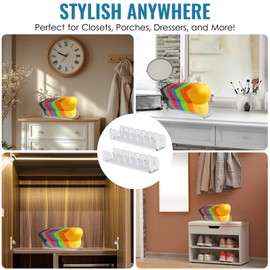 Cap Stand for Baseball Caps, Pack of 2, Hat Stand for Baseball Caps, No Installation, Hat Storage, Acrylic Cap Holder, Baseball Caps Display, Will Store 14 Hats for Office, Home, Cupboard