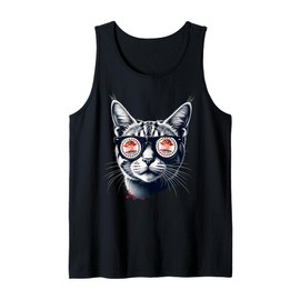 Patriotic Belize Tabby Cat Belizean Flag Tank Top