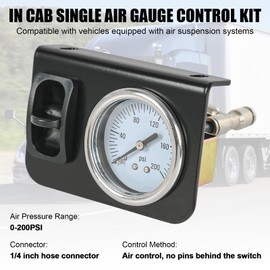 JDMSPEED in Cab Single Air Gauge Control Kit with Paddle Switch Air Suspension Controller 0-200psi