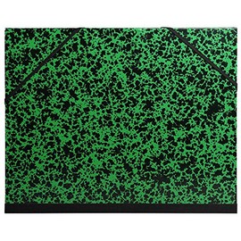 Exacompta - Ref 541200E - Annonay Portfolio with Elastic Strap Closure - B4 (250 x 353mm) in Size, For Safely Transporting Artworks & Documents, Marbled Effect Cover - Green