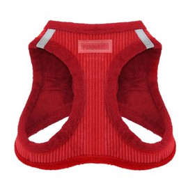 Voyager Step-in Plush Dog Harness – Soft Plush, Step in Vest Harness for Small and Medium Dogs by Best Pet Supplies - Red Corduroy, L (Chest: 18-20.5")