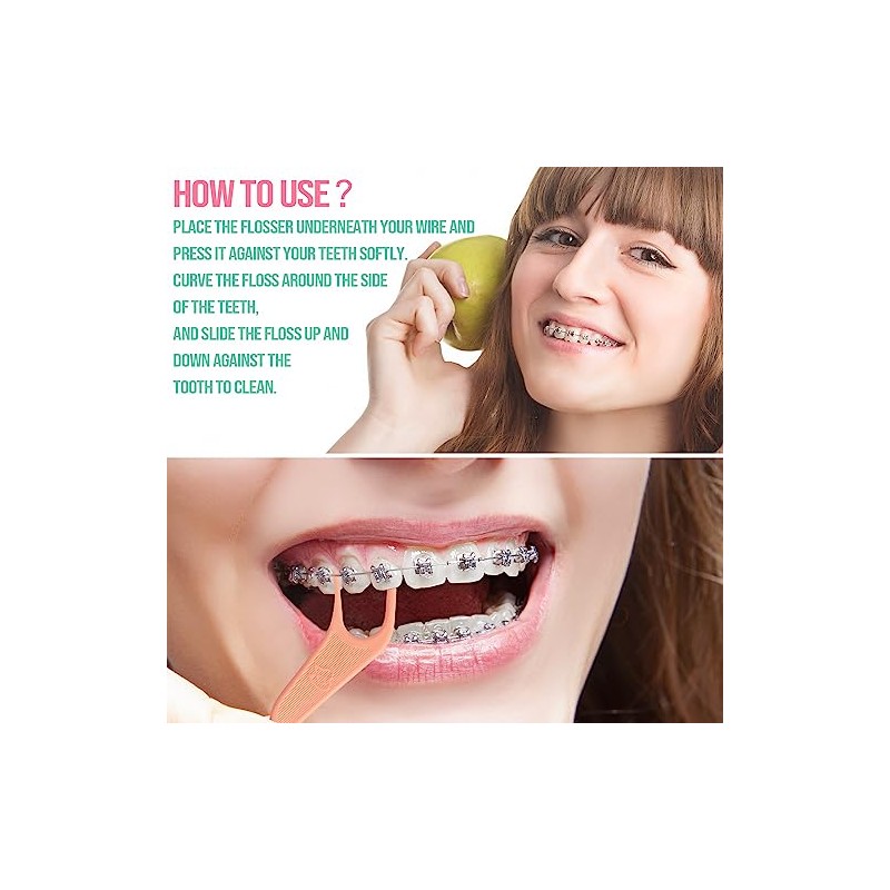 Dr. Emma Hilos Dentales Para Ortodoncia, Palillos De Hilo Dental