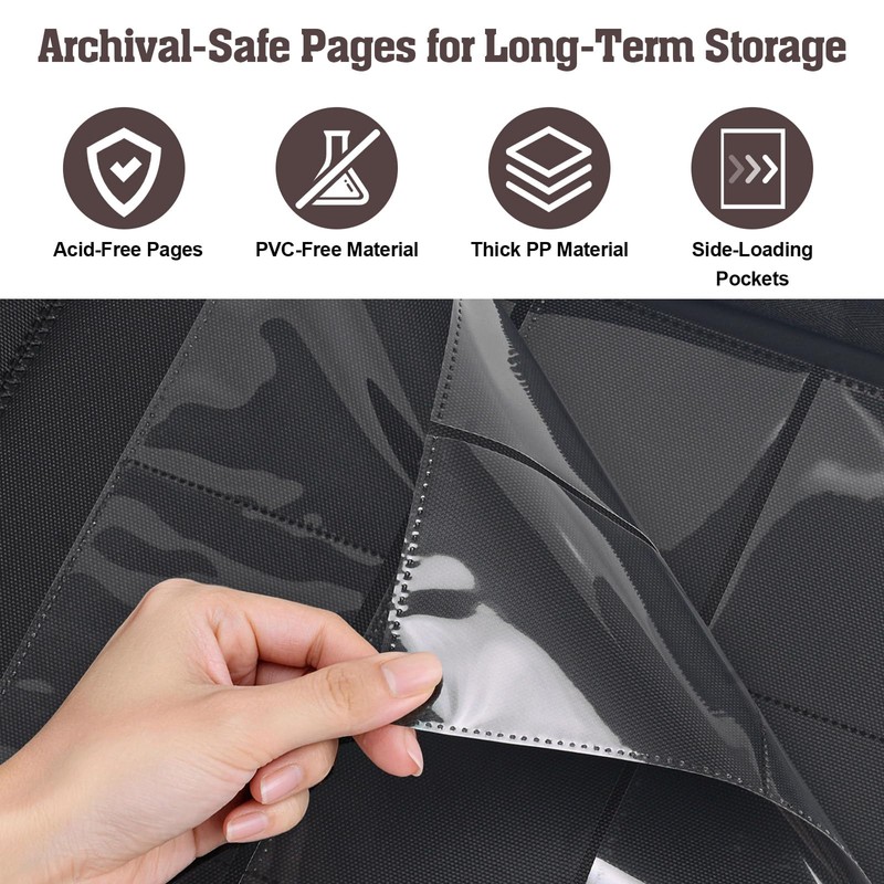 Top Loader Binder, 9-Pocket Trading Card Album, Holds 360 Top