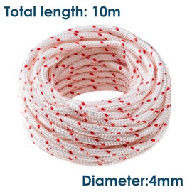 10 Meters Pull Rope for Leifheit Rotary Airer, Starter Rope Lawn Mower, Pull Starter, Starter Rope 4 mm, for Tow Rope, Lawn Mower, Trimmer, Edge Cutter, Brush Cutter, Return Starter Rope Replacement