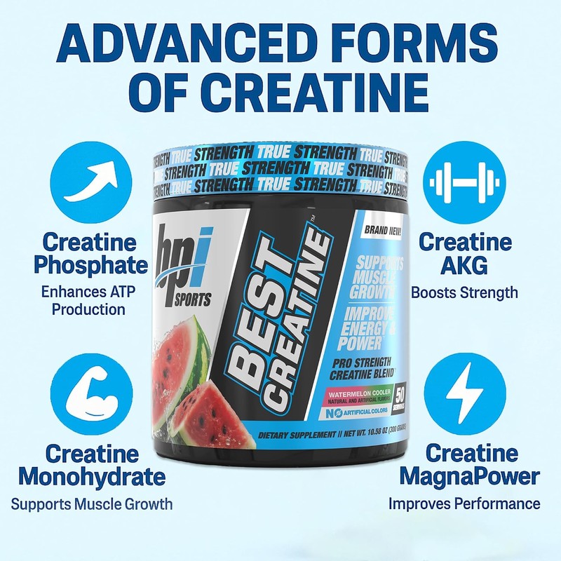 BPI Sports Best Creatine Powder, Watermelon Cooler, 10.58 Ounce