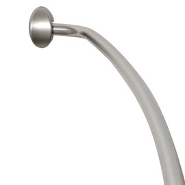 Zenna Home Aluminum Curved Shower Rod, Satin Nickel