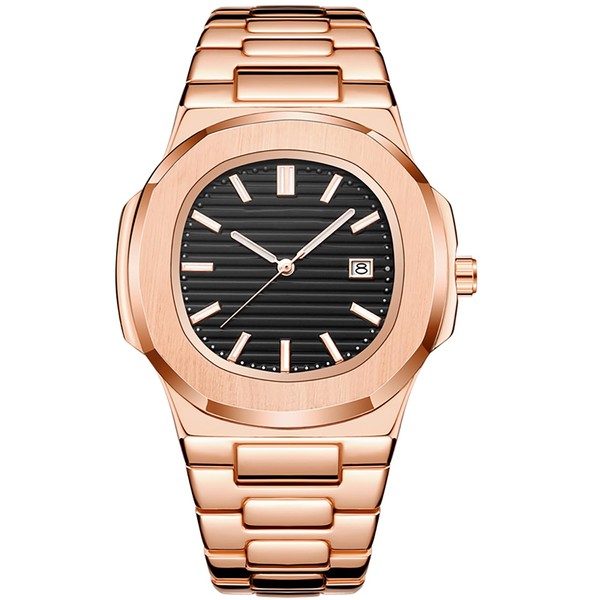 BARAMON Wrist Watches for Men, Nautilus Stainless Steel Quartz Movement