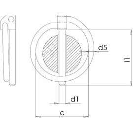 Design61 4x Standard Folding Pins 6.0 x 42 mm Galvanised