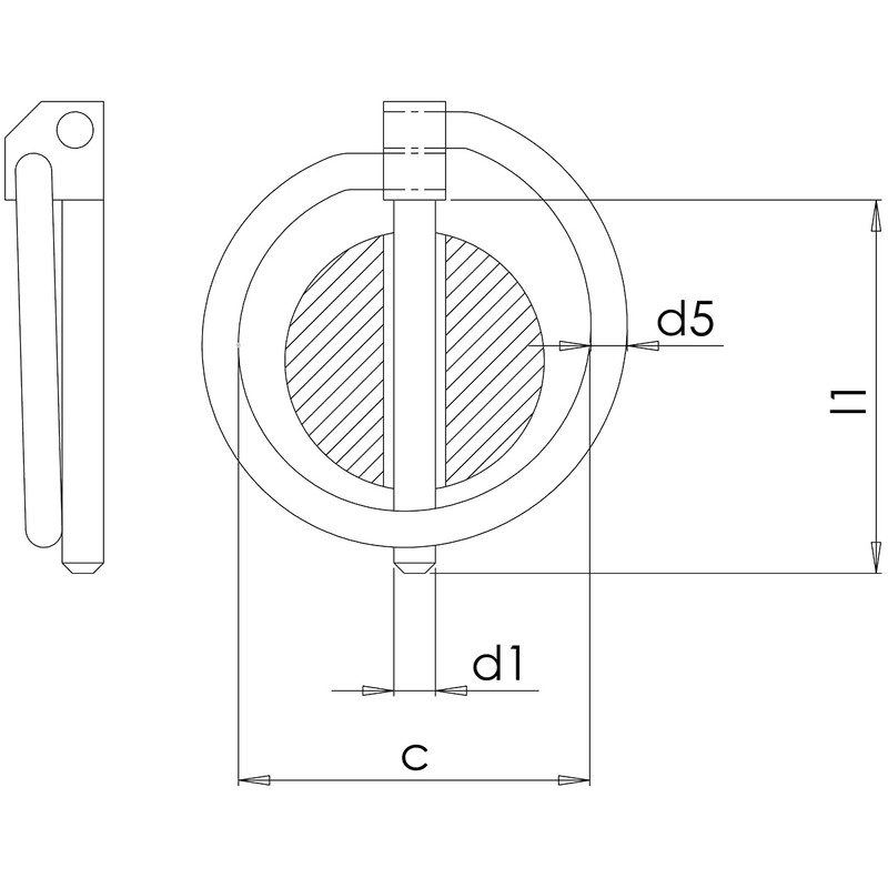 Design61 4x Standard Folding Pins 6.0 x 42 mm Galvanised