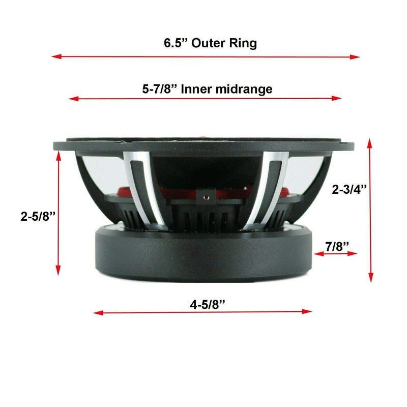Gravity WZL6 6.5-Inch Car Audio Coaxial Speaker Midrange Bullet Loud