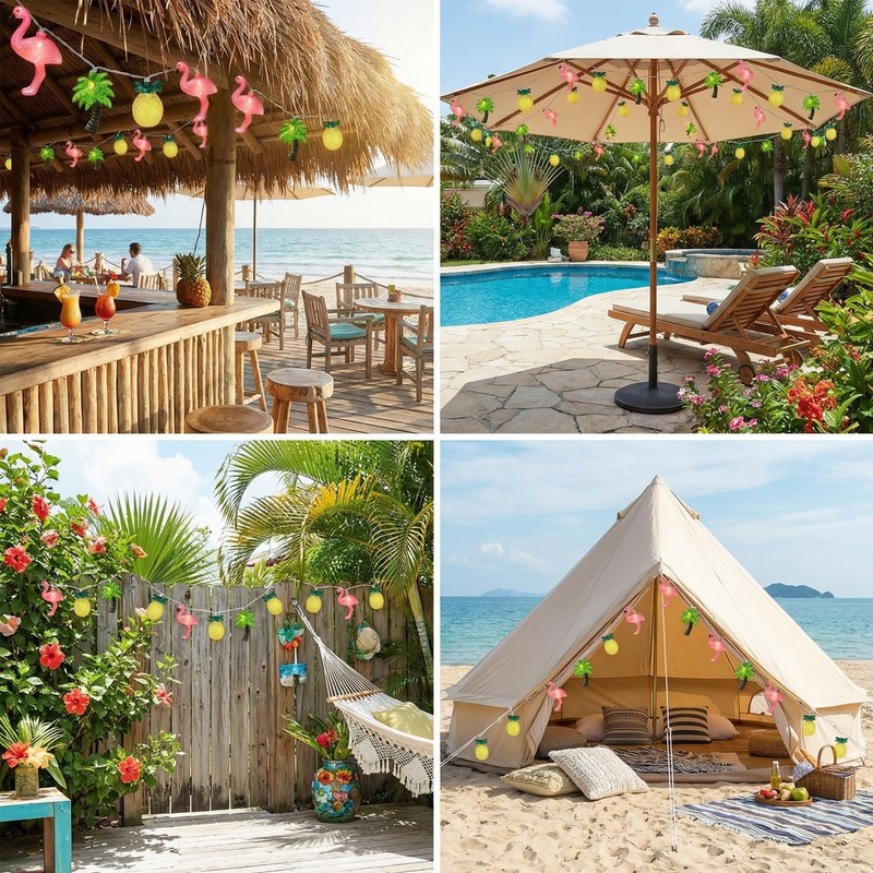 12FT 20LED Summer Hawaiian Themed Party Decorations Lights - LED