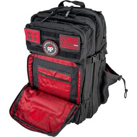 5% Nutrition Rich Piana Red & Black Tactical Backpack, Daypack Essencial for Gym, Traveling, Work