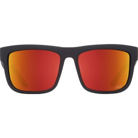 SPY Optic Discord, Square Sunglasses, Color and Contrast Enhancing Lenses, Dale Jr Matte Black - HD Plus Gray Green with Orange Spectra Mirror Lenses