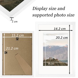 RUN HELIX A5 Frame - 14.8x21 cm, White Wooden A5 Picture Frame, A5 Certificate Frame for Wall Mount Display Pictures, A5 Picture Frames for Table or Wall Gallery Photo Frames (White)