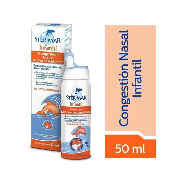 Stérimar Solución Hipertónica Nasal Infantil 50 ml. Auxiliar en Descongestión