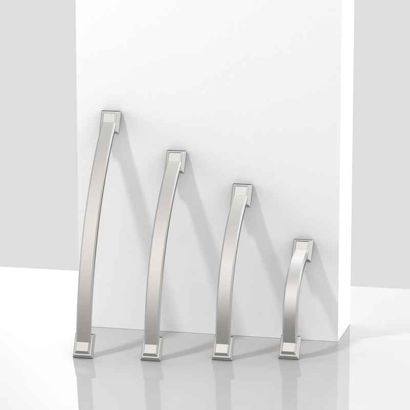 Asimerdeco 10 Pack Brushed Satin Nickel Cabinet Pulls 3.75 Inch(96mm)