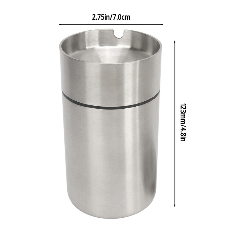 Car Ashtray with Lid Portable Removable Stainless Steel Smokeless Ashtray