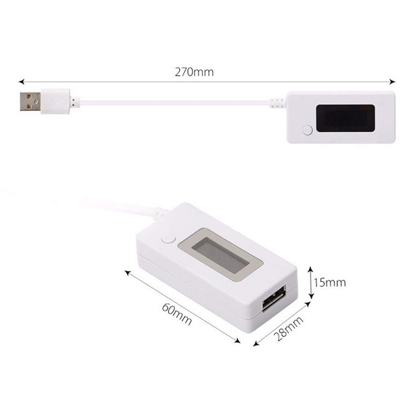 ARCELI White Tail LCD Backlight LCD Digital Display USB Ammeter