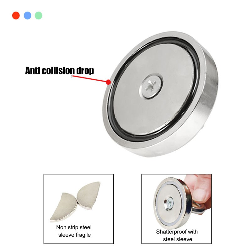 High Power Fishing Magnet NdFeB Stainless Steel Silver Neodymium Fishing