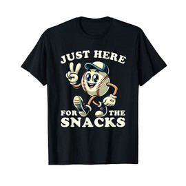 Baseball Just Here for the Snacks Funny Men Women Kids T-Shirt