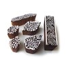 Leaf and Floral Pattern Wooden Blocks for Printing (Set of
