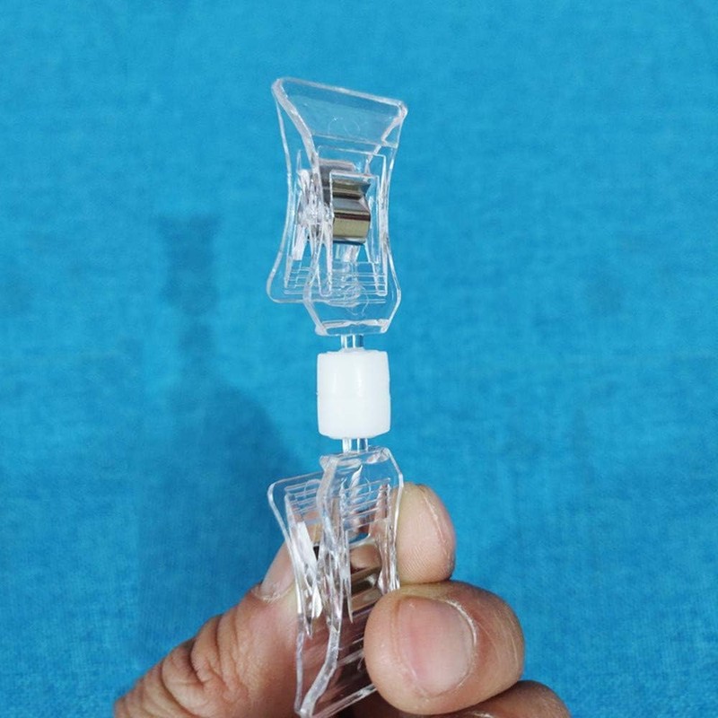 10pcs POP Double Ended Holder Plastic Clip Rotatable Clear Rotatable