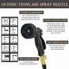 Garden 100ft Expandable Rubber Garden Hose 10-Function Spray Nozzle Lightweigh