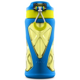 ZULU Torque Kids Tritan Plastic Water Bottle with Silicone Sleeve | 16 oz | Blue