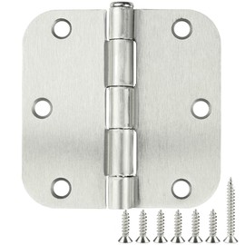 48 Pack Brushed Nickel Door Hinges Satin Nickel 3.5 x 3.5 Inch,3 1/2" Interior Door Hinges Rounded 5/8" Radius Corners 3 ½"x 3 ½" Silver Iron Bifold Residential Hinges for Doors Hardware Controls