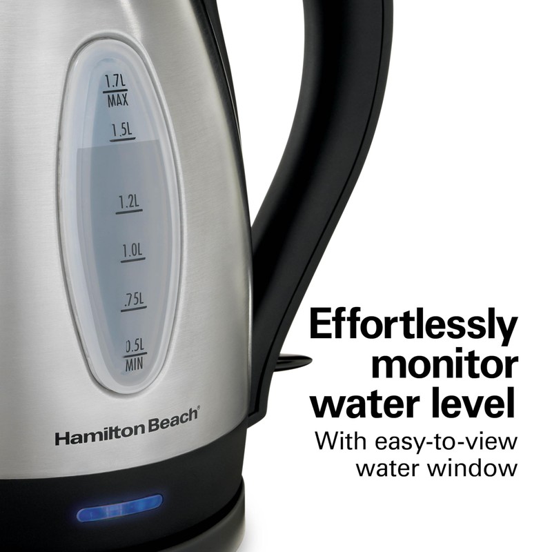 Hamilton Beach Electric Tea Kettle, Water Boiler & Heater, 1.7