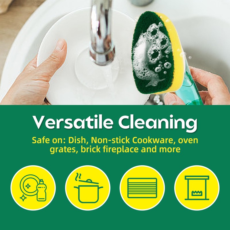 Dishwand Sponge Refills Soap Control Handle, Dish wand Sponges Refill
