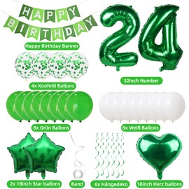 24 Balloons 24th Birthday Men Women Green 24 Years Birthday Man Decoration 24th Birthday Decoration Green Balloons 24th Birthday Man Woman Decoration Green 24 Years Decoration Party 24th Birthday