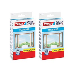 tesa® Standard Fly Screen with Velcro Strip for Windows, Anthracite, 1.5 x 1.8 m