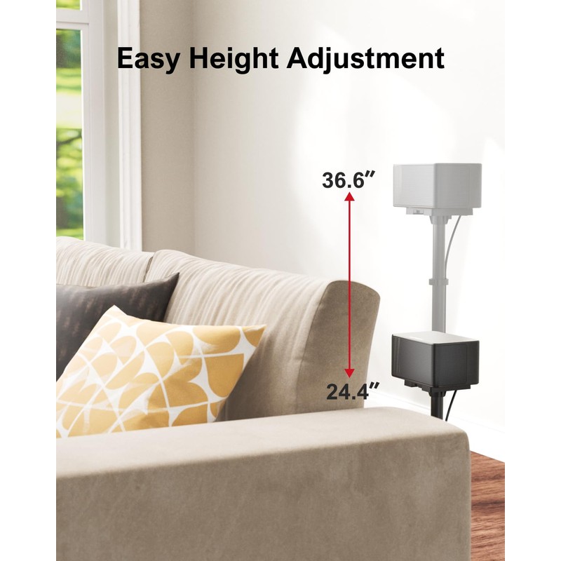 ULTIMEA Speaker Stands Pair, Height Adjustable Speaker Stand, Extends 24.4"