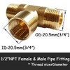 2PCS Brass Tee Pipe Fitting 1/2" NPT Male x 1/2"