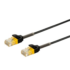 Monoprice Cat6 Ethernet Patch Cable - Snagless, Reinforced, 550MHz, UTP, 30AWG, 1 Feet, Black - SlimRun Series