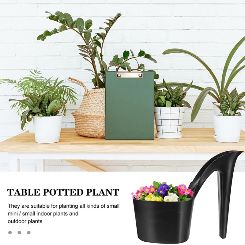 SUPVOX 4Pcs High Heel Shaped Planter: Unique Plastic Flower Pots