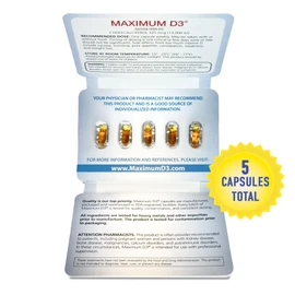 Maximum D3 13,000 IU, 5 Capsules Total (5-Week Supply) [Packaging May Vary]