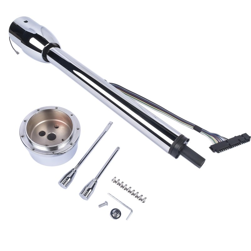 Woosphy 28" Chrome Tilt Street Rod Floor Shift Steering Column