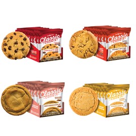 Classic Cookie, Soft Baked Cookie, Variety Pack with 3oz. Chocolate Chip, Peanut Butter, Sugar Cookie, and Snickerdoodle, 32 Cookies