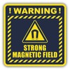 Zirni Strong Magnetic Field Warning Sign Sticker Decal Design 5" X 5"