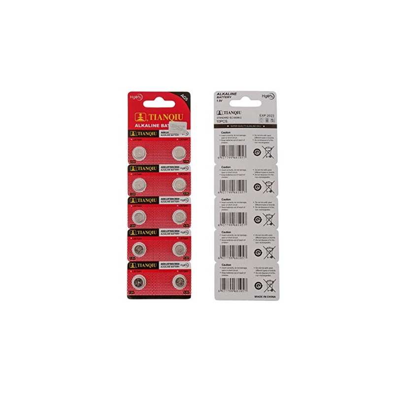 Tianqiu 10PCS Ag5 Lr754 393 Sr754Sw Alkaline Battery