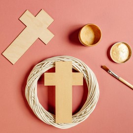 Creative Deco 10 x large wooden cross pendants, 20 x 12.5 cm, for crafts and painting, perfect cut-outs for painting, decorating, gift and decoupage, blank