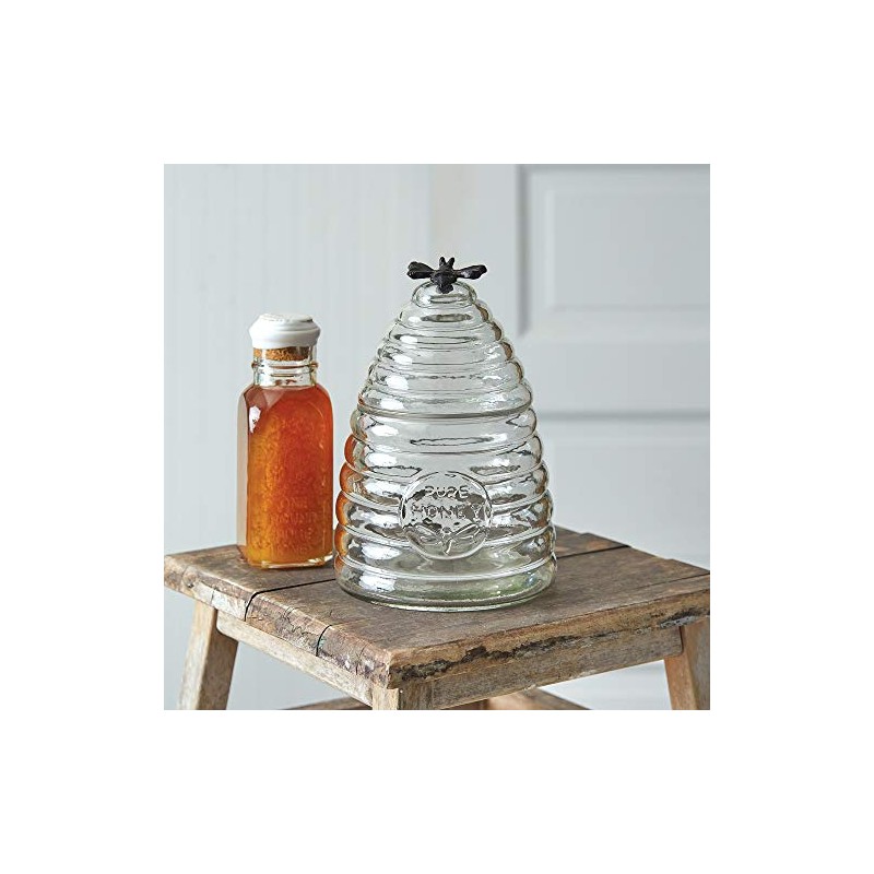 CTW Home Collection 370503 Honey Hive Canister, 6-inch Diameter, Glass,